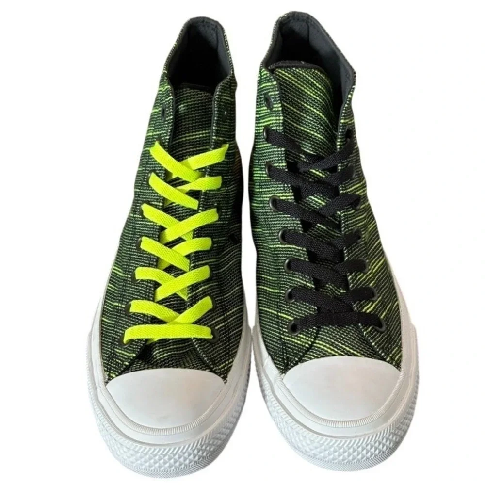 Converse Chuck Taylor II Black‎ Volt High Top Sneakers Sz 10 - Picture 3 of 9